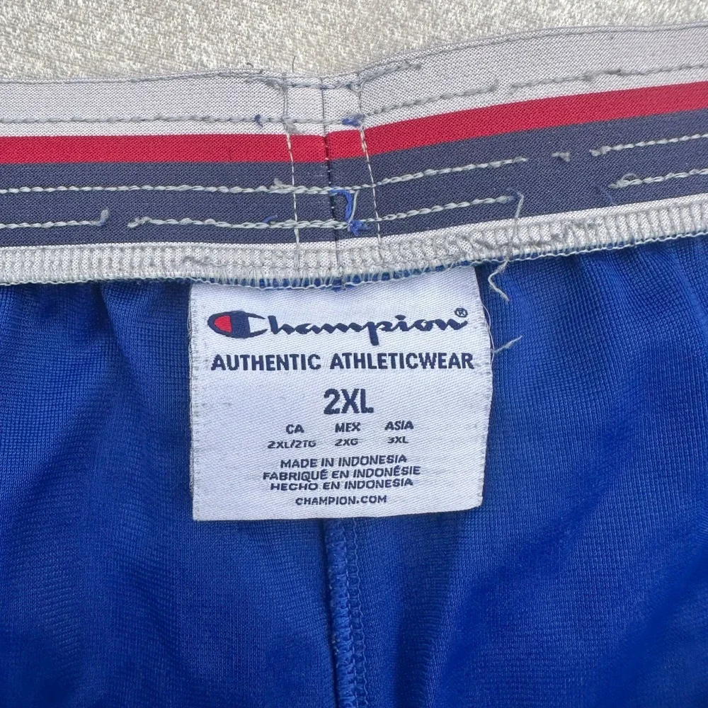 Champion Y2K Mesh Shorts Mens 2XL Blue Basketball Gym Running Athletic Waistband